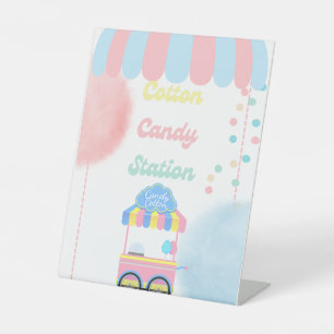 Tisch-Dessert-Schild Zuckerwatte-Station für Party Sockelschild