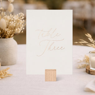 Tisch-Drei-Hochzeitsschild Echtes Goldfolien-Kär Folieneinladung