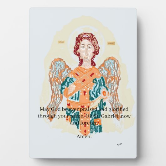 Tisch Easel & Leinwand : Archangle Gabriel , Gebet Fotoplatte (Vorderseite)