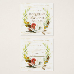 Tisch Escort Fall Leaf Wreath Floral BOHO