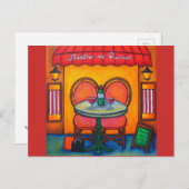 Tisch für zwei, Paris Bistro von Lisa Lorenz Postkarte (Vorne/Hinten)