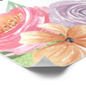 Tisch Hochzeitsflorenposter Sitzplatine Gold Rahme Poster (Ecke)