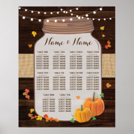 Tisch Hochzeitspumpen Fall Wood Poster Sitzplatz