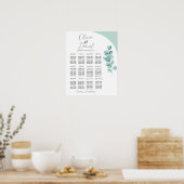 Tisch Hochzeitssitze 12 Eukalyptus-Blätter Grün Poster (Küche)