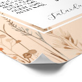 Tisch Hochzeitssitze 8 Boho Florals Bohemisch Poster (Ecke)