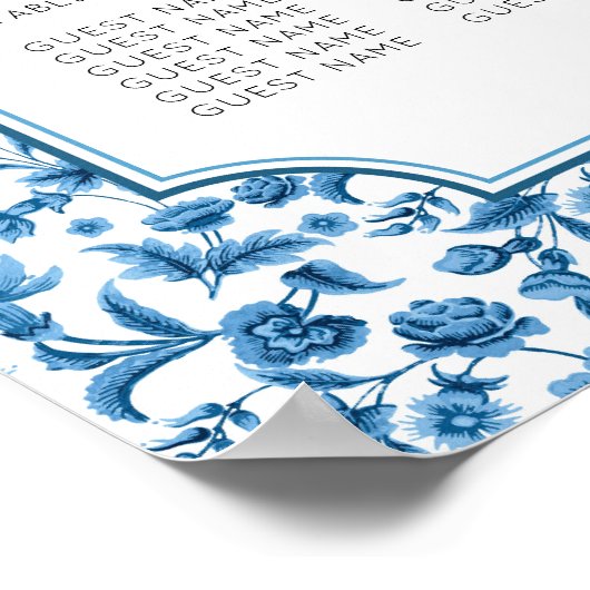 Tisch Hochzeitssitze 8 Chintz Blau & Weiß Poster (Ecke)