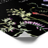 Tisch Hochzeitssitze 8 Wildblumen Blumendark Poster (Ecke)