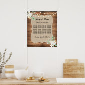 Tisch Hochzeitssitze Weiße Blume 8 Sitzplätze Poster (Küche)