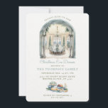 Tisch im Speisesaal | Abendessen Einladung<br><div class="desc">Laden Sie Ihre Freunde und Familie zu einem Abendessen an diesem Weihnachtsabend mit dieser schönen Party Einladung ein. Diese Einladung zum Abendessen hat ein Aquarellbild eines formellen Speisesaals mit blauen und grünen Weihnachtsdekorationen. Die verwendeten Farben sind olivgrün, schieferblau und braun. Auf dem Boden gibt es ein paar köstliche Geschirr, die...</div>