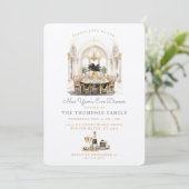 Tisch im Speisesaal | SILVESTER Einladung (Stehend Vorderseite)