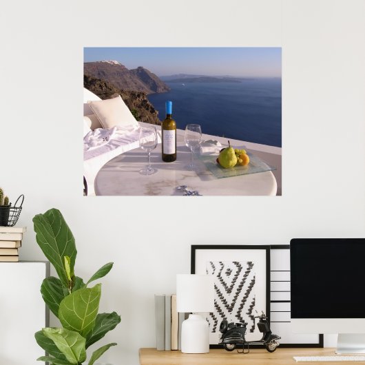 Tisch in Santorini Poster (Heimbüro)