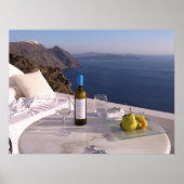 Tisch in Santorini Poster (Vorne)