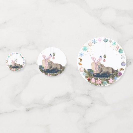 Tisch Konfetti Weihnachtsmotiv mit Pferd (Vorderseiten)