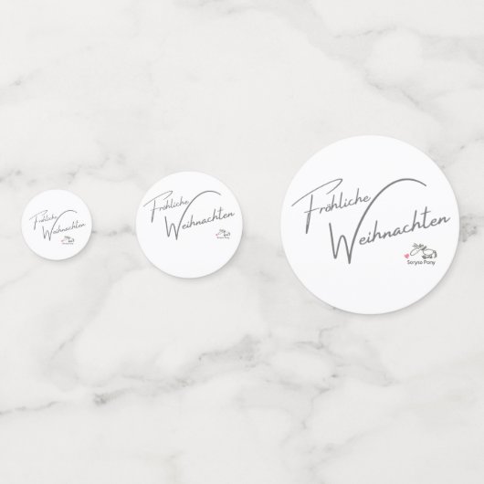 Tisch Konfetti Weihnachtsmotiv mit Pferd (Rückseiten)