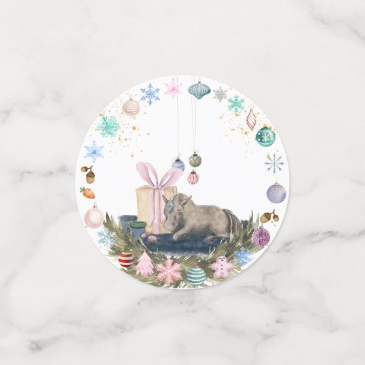 Tisch Konfetti Weihnachtsmotiv mit Pferd (Klein Vorderseite)