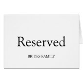 Tisch reserviert (Vorderseite (Horizontal))