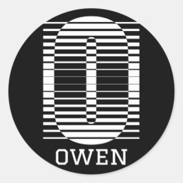 TISCH SCHREIBEN O - ALPHABET NAME O RUNDER AUFKLEBER