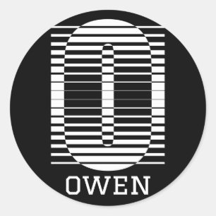 TISCH SCHREIBEN O - ALPHABET NAME O RUNDER AUFKLEBER