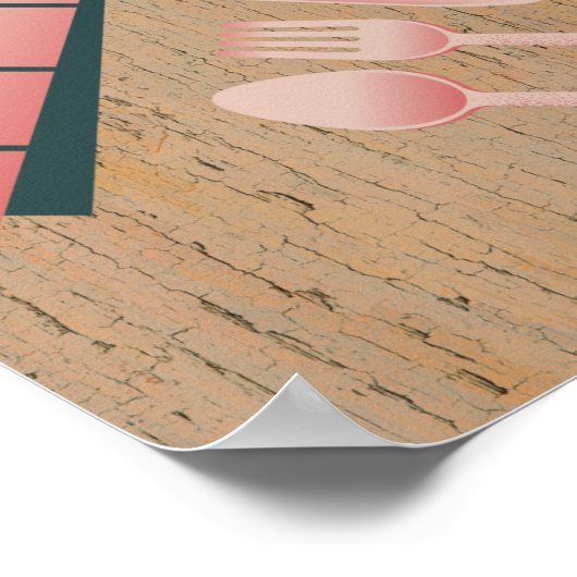 Tisch serviert Art der Küche Poster (Ecke)