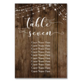 Tisch Sieben mit Gästekarte für Holz und Licht Tischnummer (Rückseite)