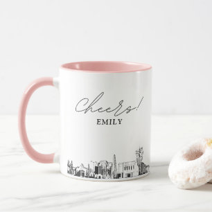 Tisch Skyline personalisierte Hochzeit Kaffeetasse