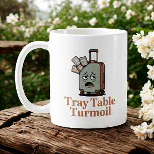 Tisch-Turbulenzen Reisecheck Flugbegleiter Kaffeetasse