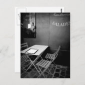 Tisch und Stühle aus dem Café Paris Postkarte (Vorne/Hinten)