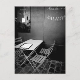 Tisch und Stühle aus dem Café Paris Postkarte