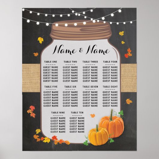 Tisch Wedkin Fall Chalk Poster Sitzplatz (Vorne)