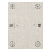 Tischbanner mit QR-Code-Logo für das Leinengeschäf Tischdecke (Vorderseite)