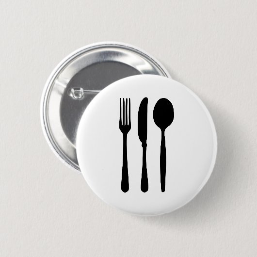 Tischbesteck - Gabel - Messer - Löffel Button (Vorne & Hinten)