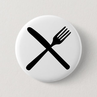 Tischbesteckgabel und -messer gekreuzt button