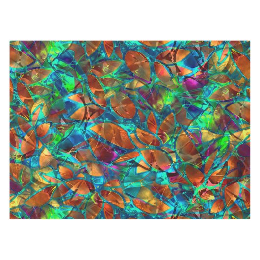 Tischdecke-abstraktes beflecktes mit Blumenglas Tischdecke (Vorderseite (Horizontal))