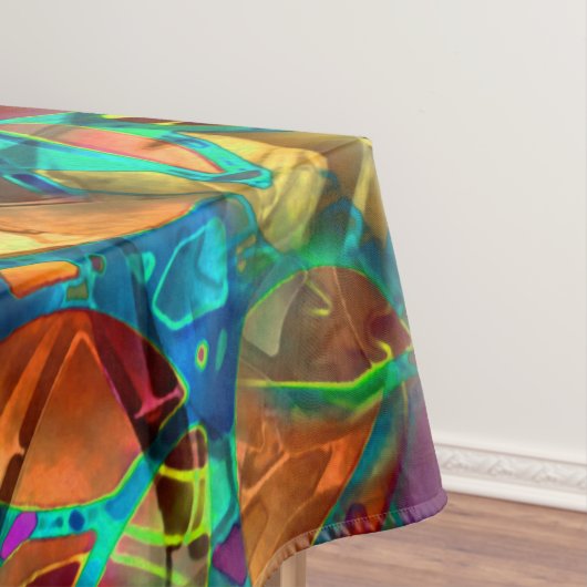 Tischdecke-abstraktes beflecktes mit Blumenglas Tischdecke (Beispiel)