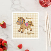 Tischdecke für den 1. Geburtstag mit Pony Serviette (Beispiel)