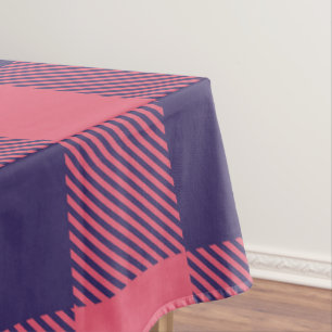 Tischdecke Hot Pink Magenta Indigo Büffel Karo