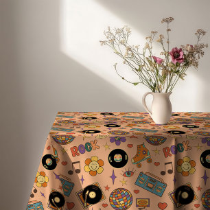 Tischdecke im Stil der 70er Jahre, Groovy Pastell-