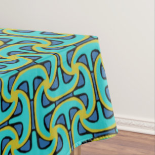 Tischdecke Jimette Design gelb schwarz und türkis
