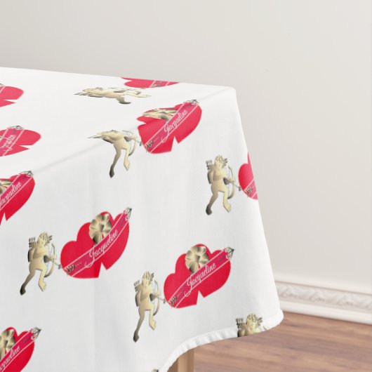 Tischdecke mit Cupid und Herzen (Beispiel)