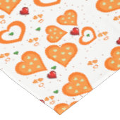 Tischdecke Orange Herzen (Schrägansicht)