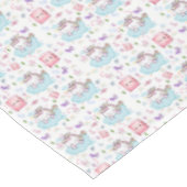 Tischdecke Rosa, Blau Einhorn Regenbogen Katze (Schrägansicht)