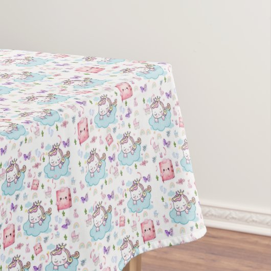 Tischdecke Rosa, Blau Einhorn Regenbogen Katze (Beispiel)