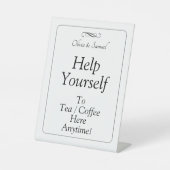 Tischdecke Schwarz Weiß Unendlichkeit Scroll Sockelschild (Vorderseite)