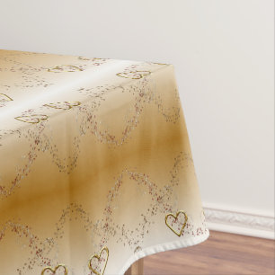 Tischdecke Valentinstag Goldene Herzen