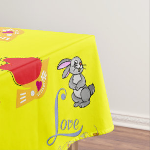 Tischdecke Valentinstag Hase Kaninchen