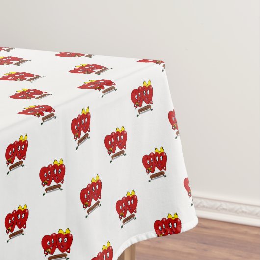 Tischdecke Valentinstag Paar rote Herzen (Beispiel)