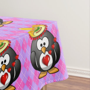 Tischdecke Valentinstag Pinguin