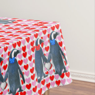 Tischdecke Valentinstag Pinguin