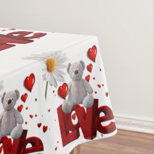 Tischdecke Valentinstag Teddybär