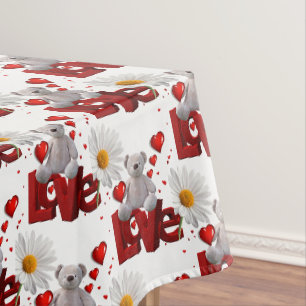 Tischdecke Valentinstag Teddybär